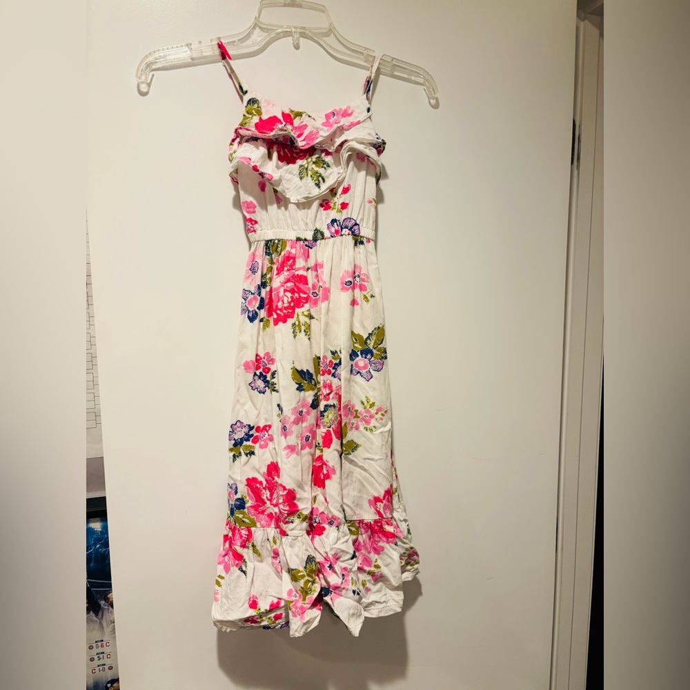 CHEROKEE Pink and Green Girls Floral Dress, Size XS (4/5)